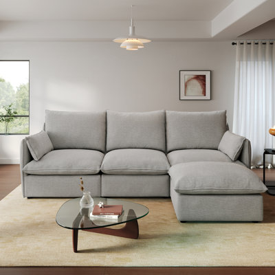 Canapé rembourré en nuage, canapé modulaire modulaire, canapé confort rembourré de duvet moderne avec housse amovible pour salon, siège profond