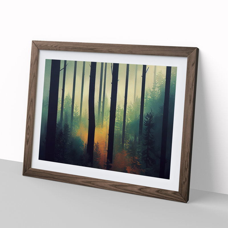 Glorious Forest - Framed Print, 34cm H x 46cm W x 2cm D, Walnut