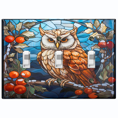 Nature Themed 3 - Gang Toggle Light Switch Standard Wall Plate