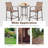 Winston Porter 3PCS Patio Bar Set Outdoor Bistro Set w/ 2 Stools & 1 Tempered Glass Table Brown