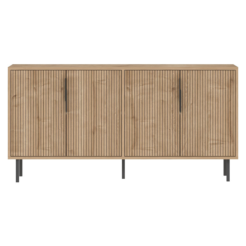 Console moderne, chêne saphir, 59,1 po x 29,5 po x 14,2 po | 100% panneau de particules enduit de mélamine, épaisseur: 0,7 pouce | Conception élégante et fonctionnelle pour le salon et le vestibule, durable et élégante