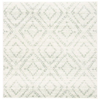 Almus Geometric Ivory/Green Area Rug