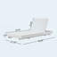 Chaise longue d'extérieur en bois d'acacia blanc avec méridienne inclinable réglable à 6 positions et à 4 positions de 400 lb pour la piscine
