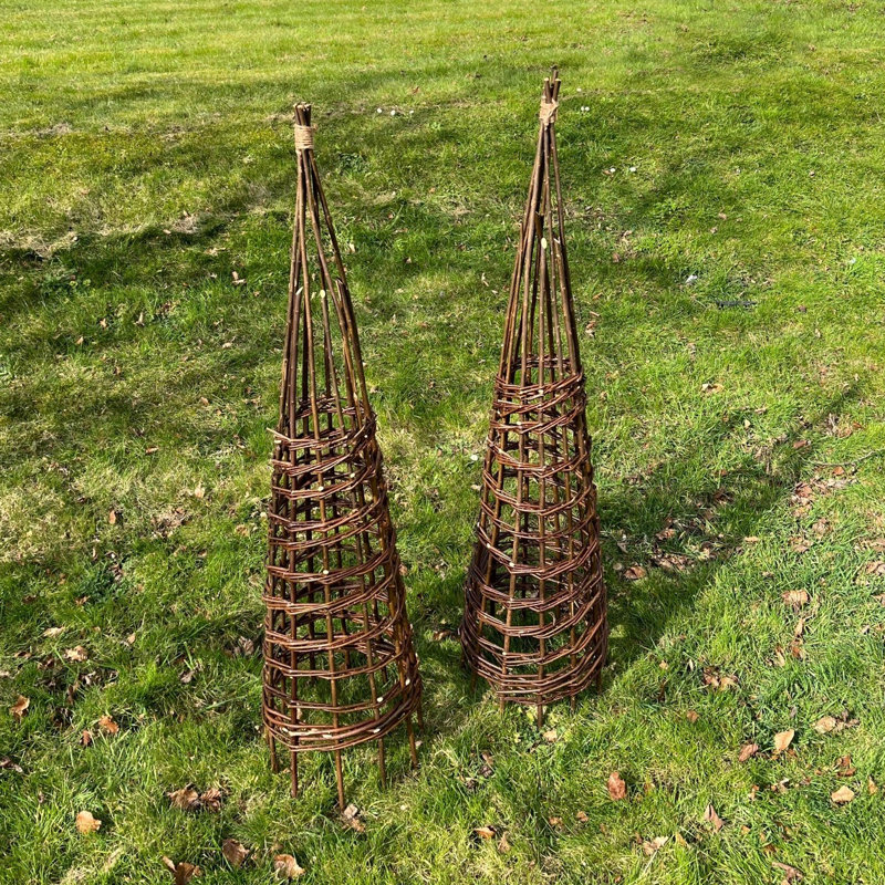 Set Of 2 Rustic Willow Garden Obelisks (1.15m), 150" H x 45" W x 45" D