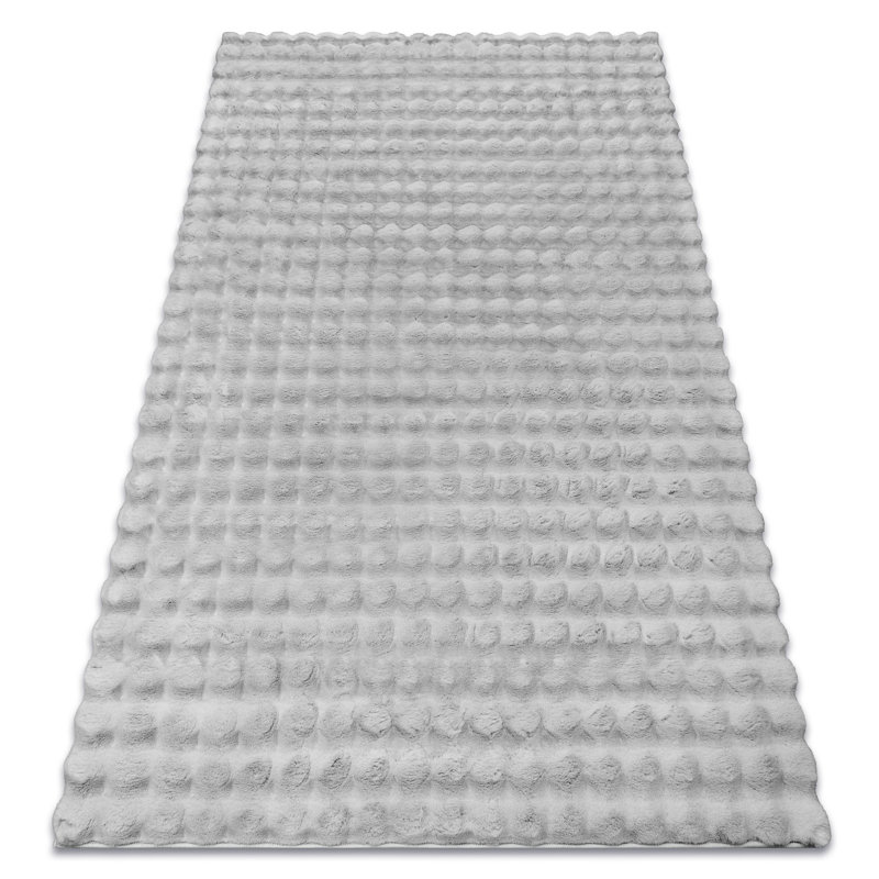 Hanford Solid Colour Area Rug, Silver, Rectangular 60 x 100cm