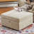 36'' W Oversized Accent Armchair With Ottoman & Removable Cushions-Chenille Fabric-Beige-364605757