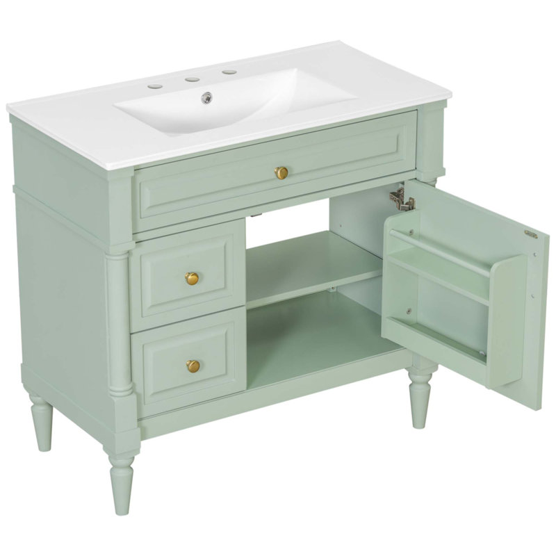 Meuble-lavabo 36 po avec lavabo, Vert