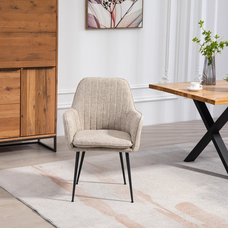 Anglers 48cm H Fabric Upholstered Upholstered Back Armchair, Brown