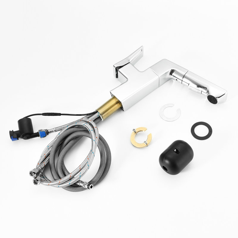 Modern Faucet For Bathroom With Smart Led Temperature Evaluator, Pull - Down , Hydroelectric Design, 45 Swivel Meter, 360