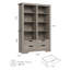 Bibliothèque de 72 po de hauteur, bibliothèque et étagères avec rangement, grandes tablettes de rangement autoportantes-1227389906