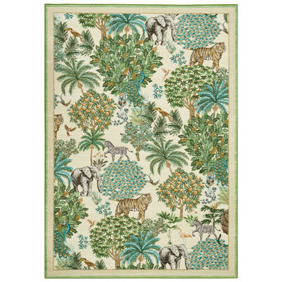 Tapis lavable pour salon, jeté de lit à motifs floraux et animaux de la jungle, pour chambre à coucher