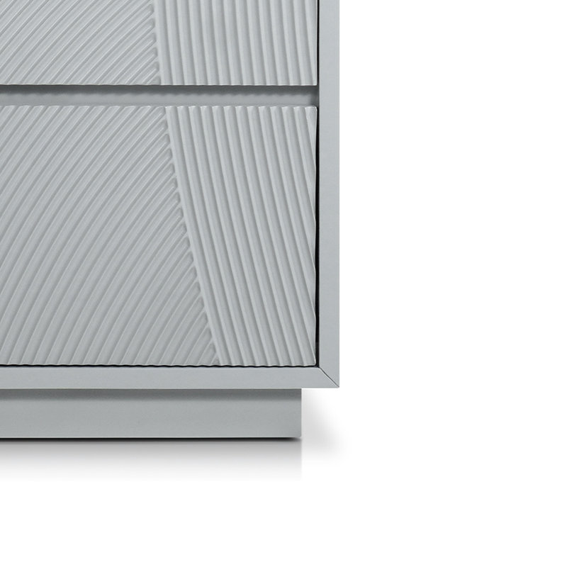 Chien Night Stand With 2 Drawers In Light Gray Finish