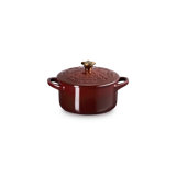 Le Creuset Stoneware Noël Collection Mini Round Cocotte With Gold Star Knob, 24 Oz. - Shell Pink