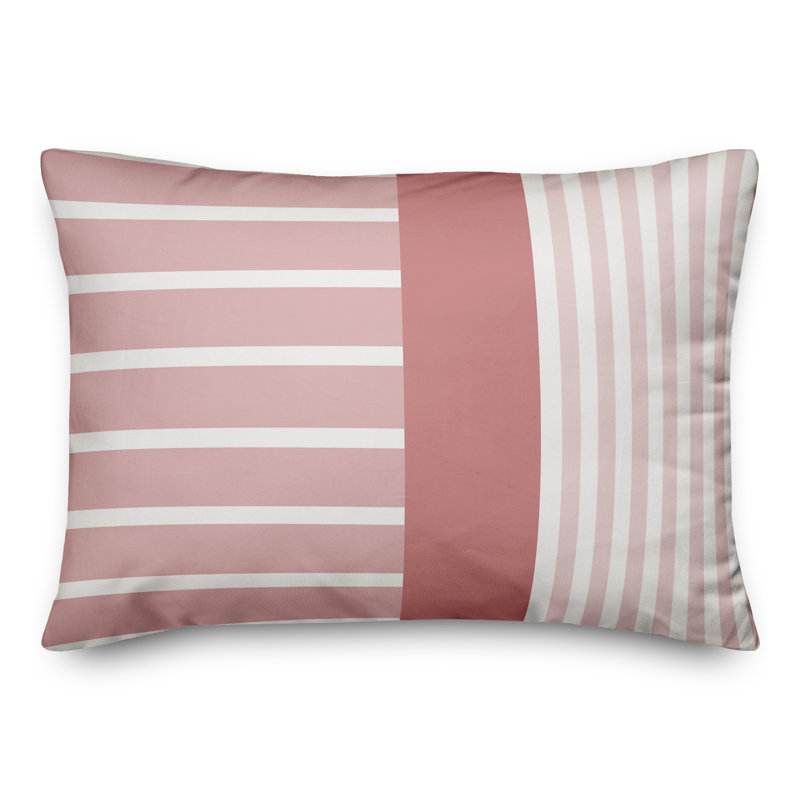 Housse et insert de coussin rectangulaire extérieur Stripes 18, Rose
