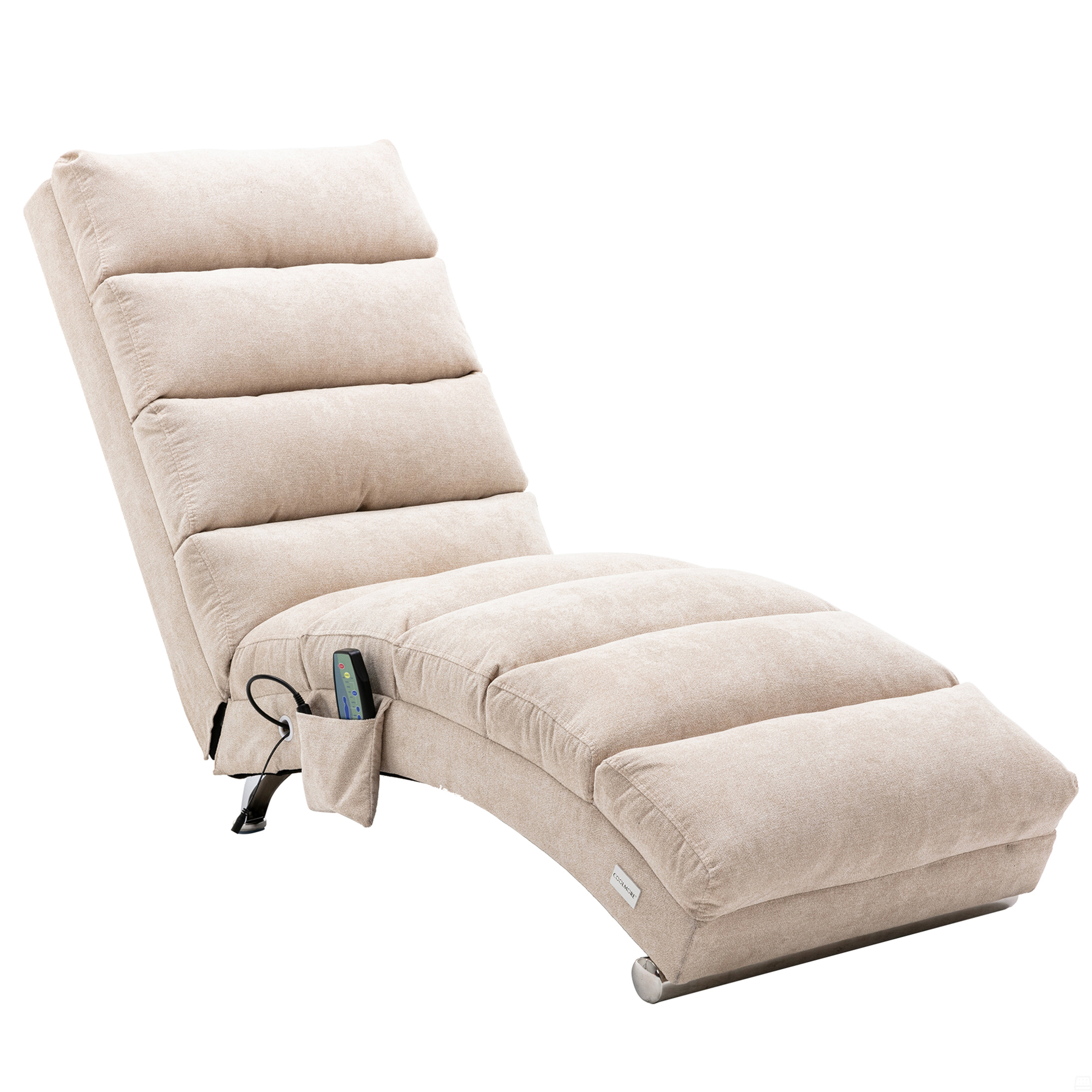 Mercer41 Linen Massage Chaise Lounge Indoor With Remote Control