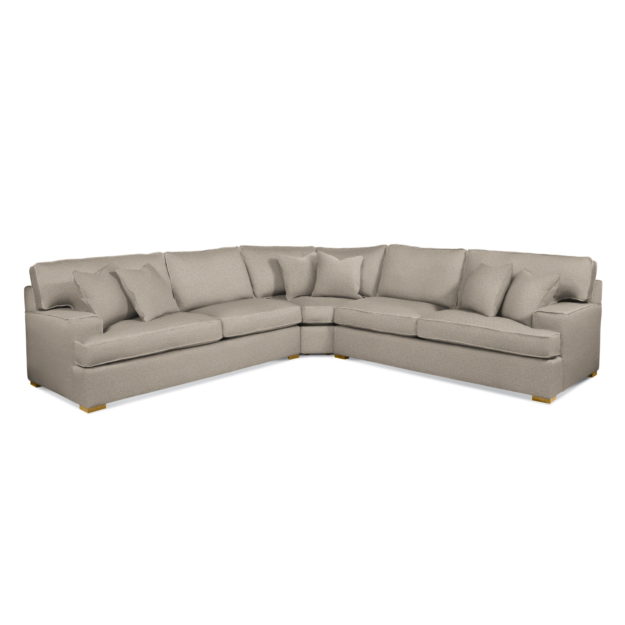 Sadie 3-Piece Upholstered Sectional, Honey Finish, Beige Performance Fabric; 0851-73