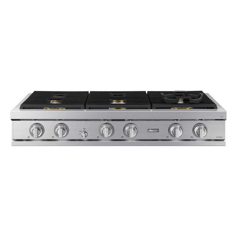 48" Gas Rangetop 6 Burners, NG/LP, Silver Stainless