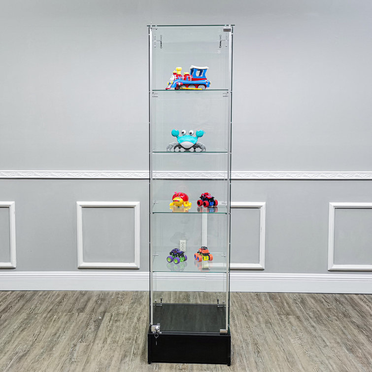 FixtureDisplays Clear Cabinet Acrylic Display Removable Shelf Case
