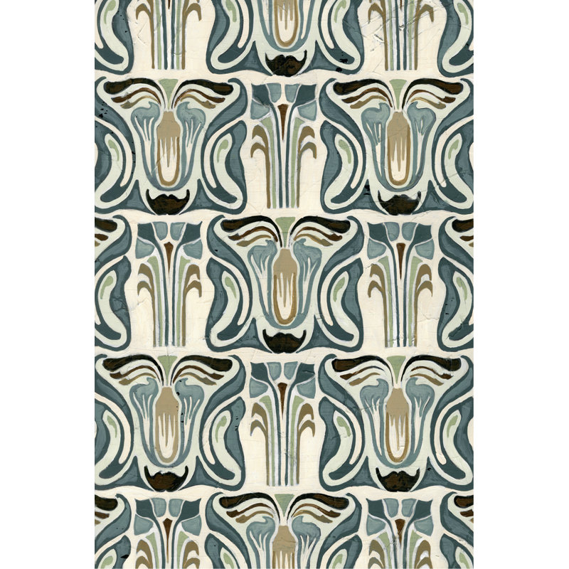 «Deco Parlor Pattern II» par June Erica Vess - peinture sur toile tendue, H 12 po x l 8 po