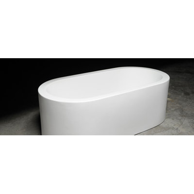 K2 71.5 " L x 35.5 " W Freestanding and Mounting / Installation Required Soaking Solid Surface Bathtub