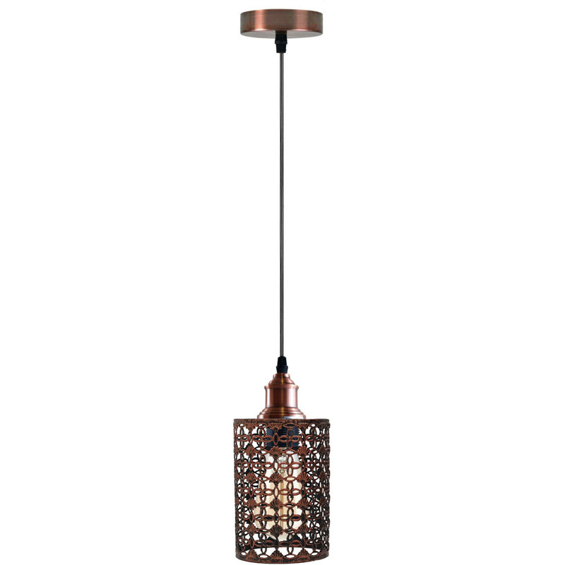 Hannum 1 - Light Rustic Red Cylinder Pendant