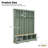 Farmhouse Hall Tree With 8 Hooks, Practical Entryway Bench With Open Compartments-1416626387