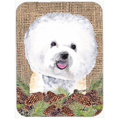Planche à découper en verre brun Winston porter Bichon frisé