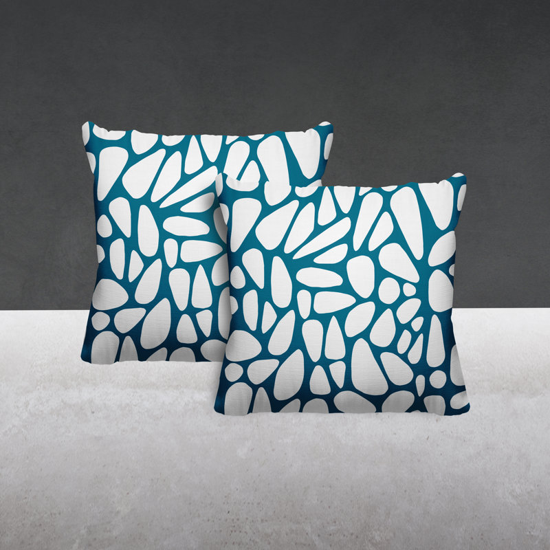 Coussin Stone, L 19 po x H 19 po, Turquoise
