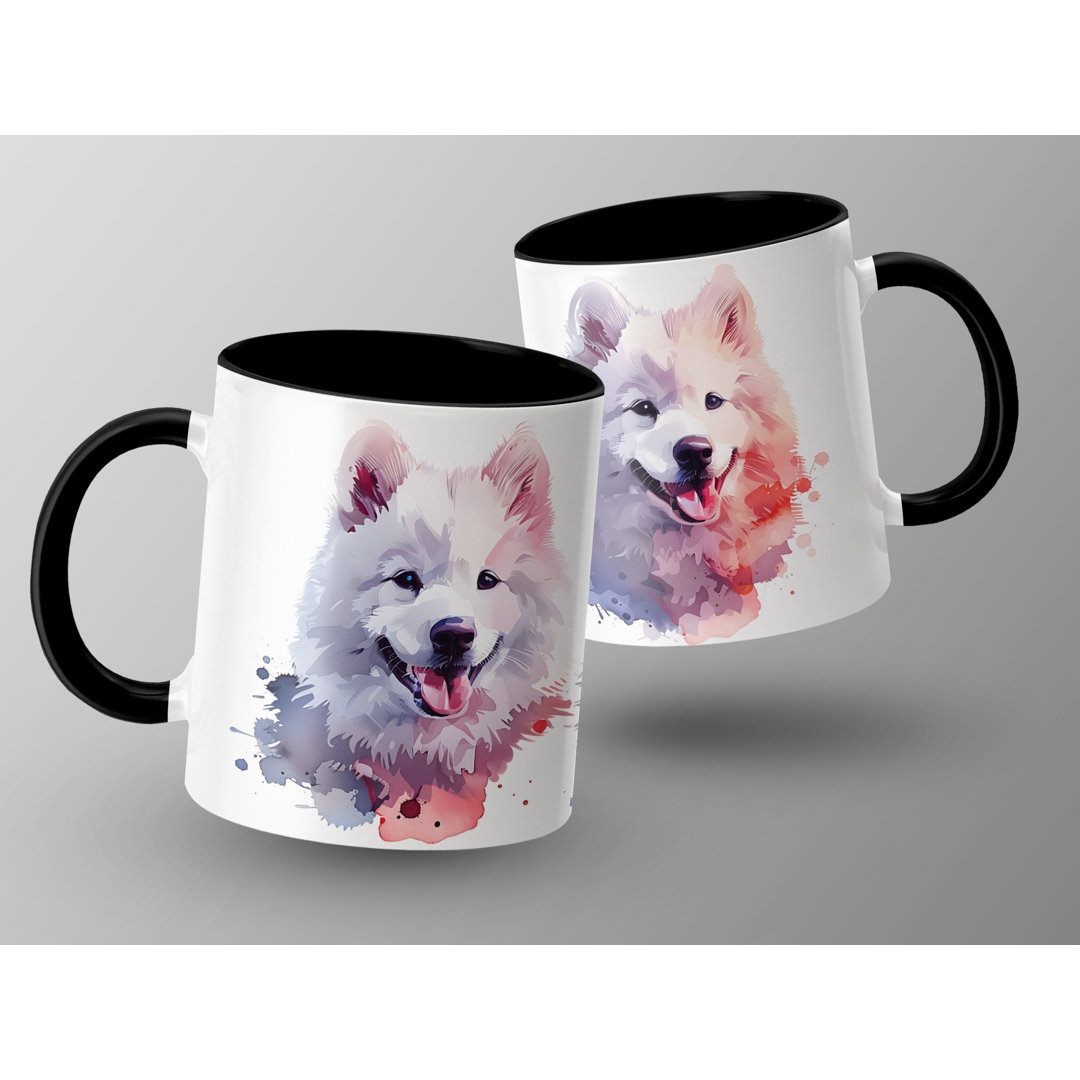 Three Samoyed Dogs Watercolor Design 11oz Coffee Mug