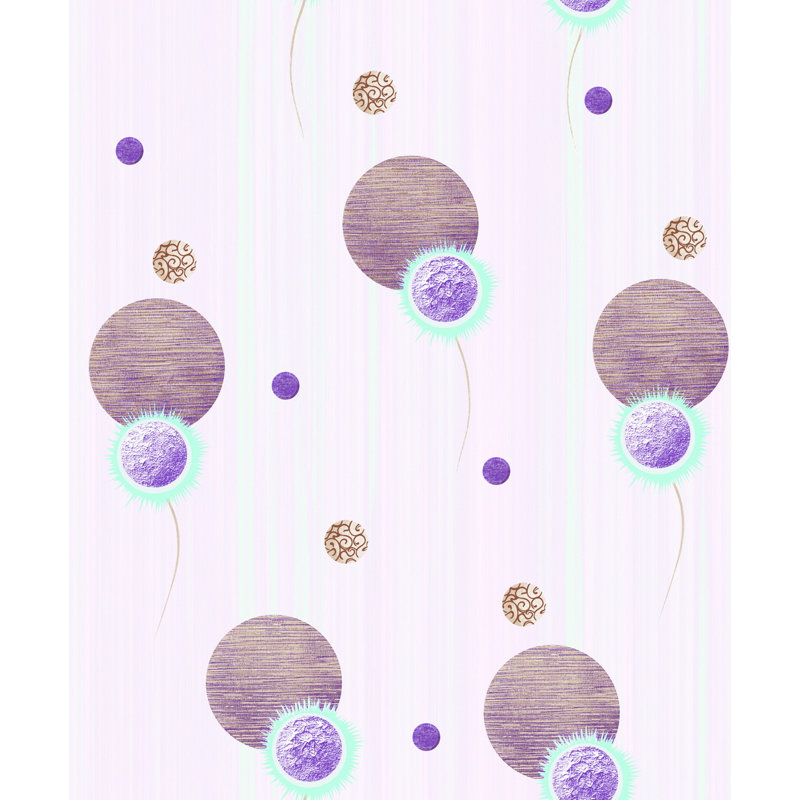 Rouleau de papier peint l 33 pi x p 21 po Hueramo, Mauve / violet / rose clair