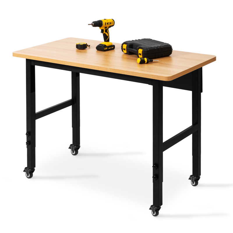 Styliani 47cm W Solid + Manufactured Wood Top Height-Adjustable Workbench