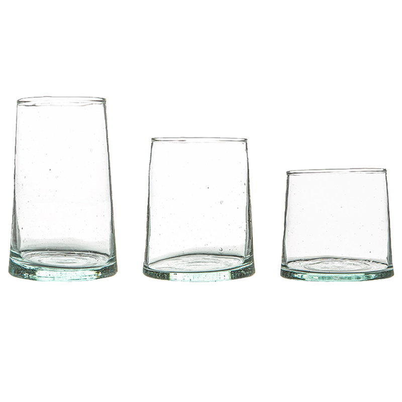 18pc Merzouga Recycled Drinking Glassware Set - By Nicola Spring, Transparent