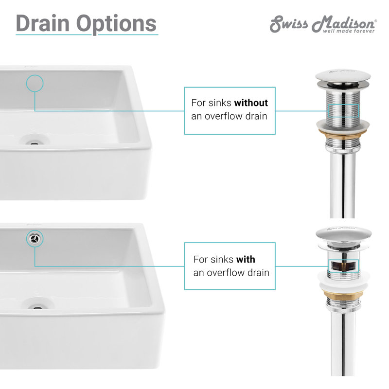 Swiss Madison Pop-Up Bathroom Sink Drain, Silver