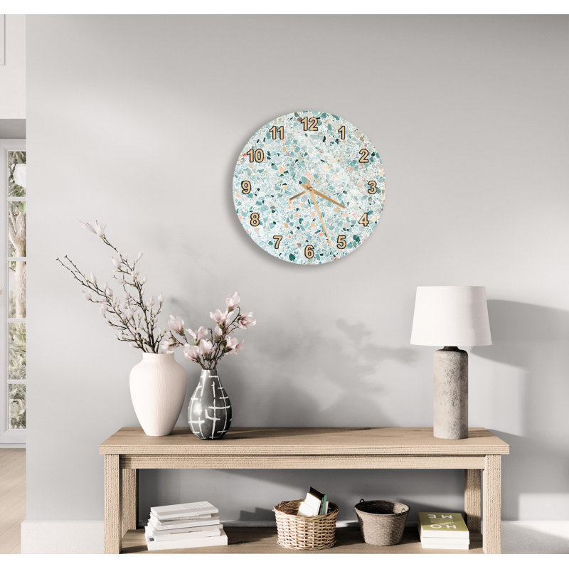 Horloge murale Terrazzo, Blanc anglais, 14 pouces
