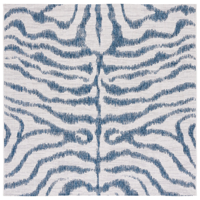 Aviyonna Performance Animal Print Indoor/Outdoor Area Rug, Square 6'7"
