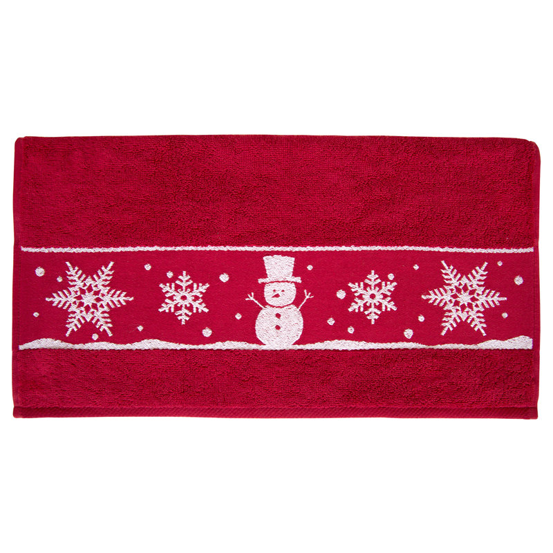 Snowman 3 Piece Towel Bale, Garnet