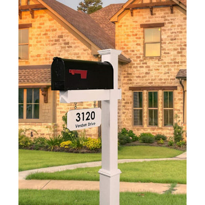 Personalized Post Mounted Mailbox with Address Plate