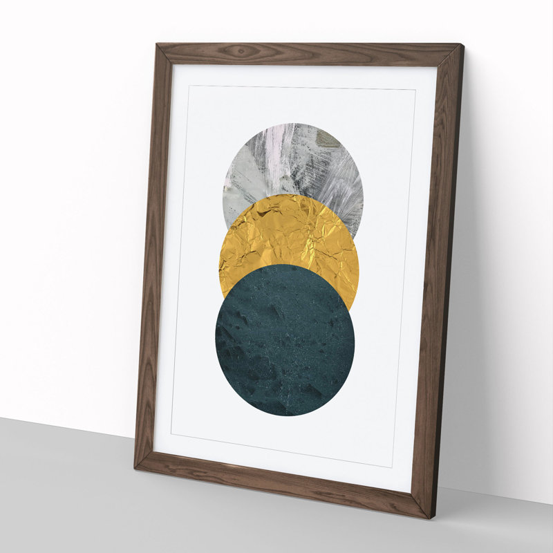 Textured Shapes No.1 - Framed Print, Walnut Framed, 65cm H x 48cm W x 2cm D