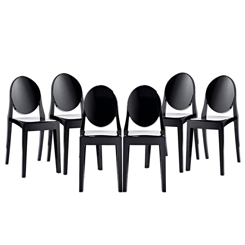 Fauteuils empilables en acrylique Modway Casper, Noir, 6