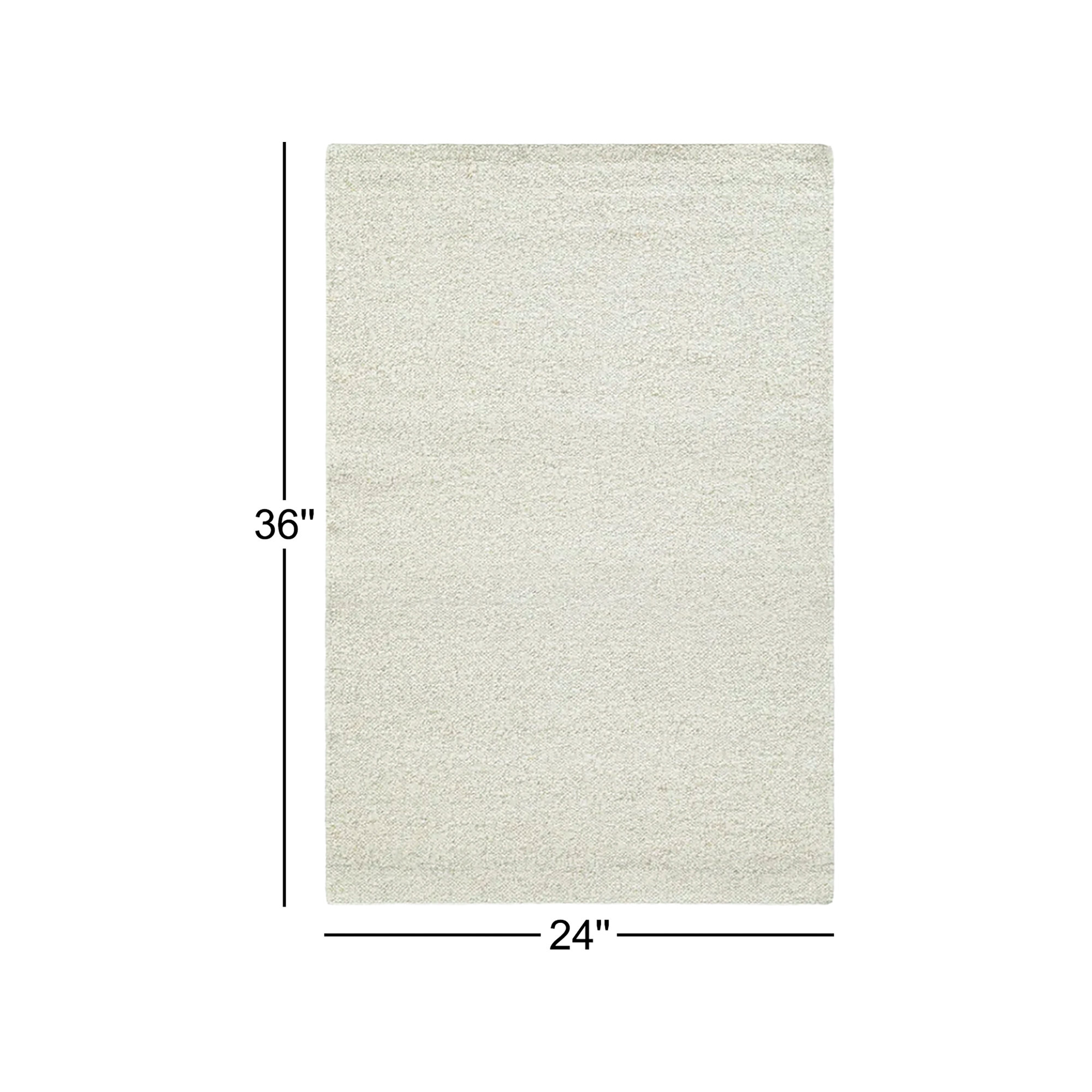 Dezi Flatweave Wool Neutral Area Rug, Ivory, Rectangle 2' x 3'