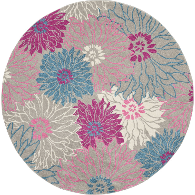 Tapis gris, Rond 8 pi