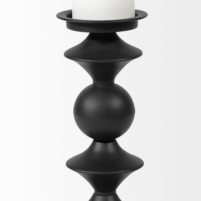 Candelero Metal Tabletop Candlestick, 13.25" H x 5.5" W x 5.5" D