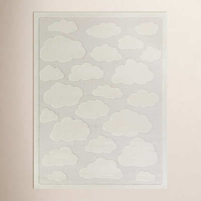 Achilles Cream Gray Abstract Rug