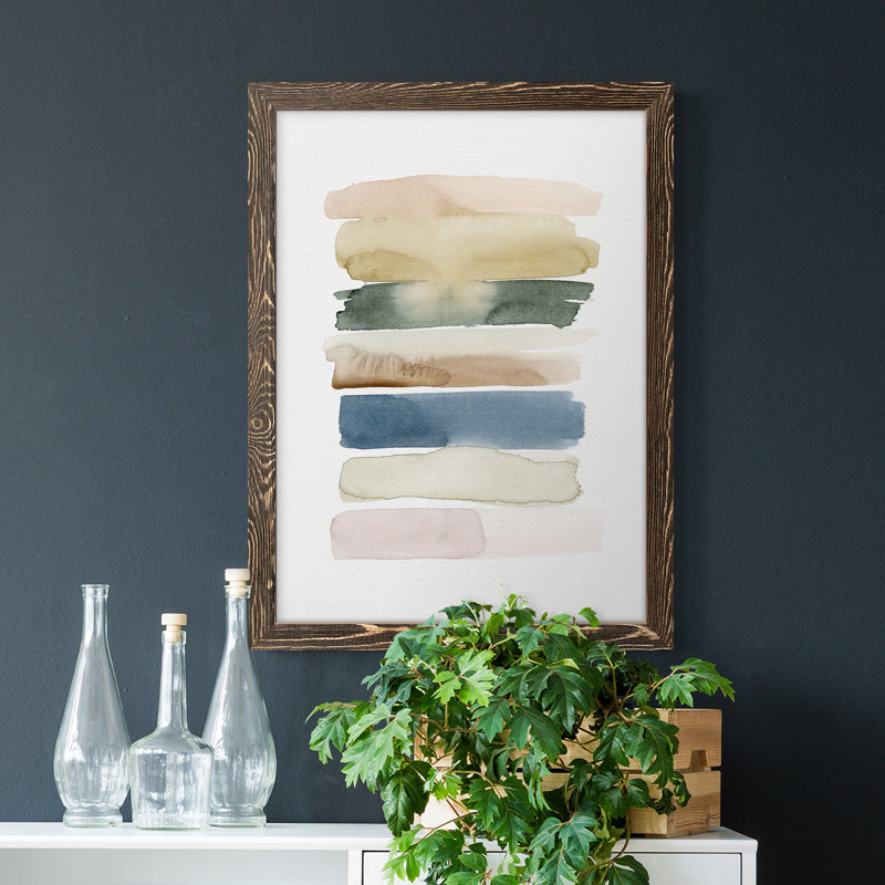 Imiya, toile encadrée de qualité supérieure - prête à être accrochée, H 17 po x l 20 po x P 1 po, Encadré de bois de noyer