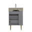 Base de meuble-lavabo seulement, tablette ouverte à gauche, gris mat GF-24V06-21MGL