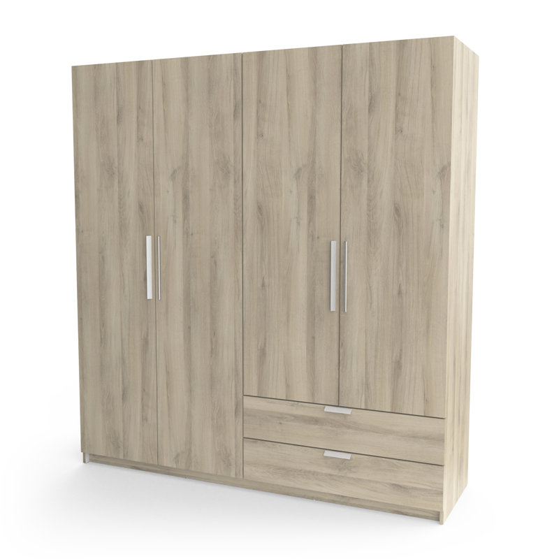 Craigwood 4 Door Manufactured Wood Wardrobe, Natural