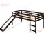 Lit mezzanine simple avec glissade, construction en pin massif, multifonctionnel, garde-corps pour glissade, en pin, conception élégante, plateforme stable, 14 lattes, circulation d'air, poids de 250 lb-974545057