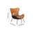 Leather Upholstered Wingback Accent Chair With Pillows