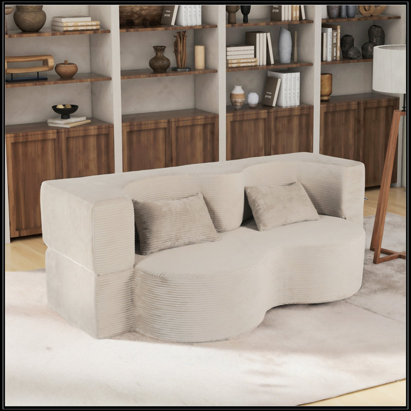 Canapé-lit 2 en 1 pliable, Beige