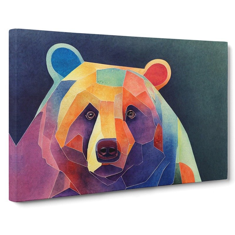 Bear In Watercolour - Wrapped Canvas, 50cm H x 76cm W x 3cm D